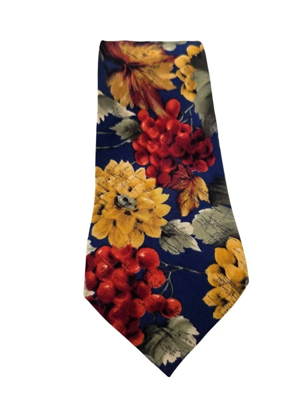 Boss Hugo Boss 90s Silk Tie Bold Foral on Royal Blue 60